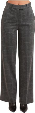Yes-Zee High-waist Broeken - Dames - Wijde Broeken - Grijs - S - Leer - Broeken
