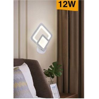 Trade Shop Trade Shop Traesio - Trade Shop - Applique Led A Rombo 12 W Parete Lumetto Abat Jour Luce 6500k 3000k 4000k E82-b