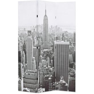 vidaXL Folding Room Divider 120x170 cm New York by Day Black and White vidaXL