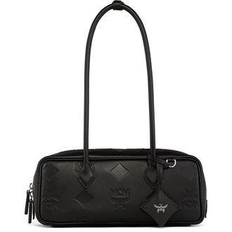 MCM Small Aren East West Shoulder Bag in Maxi Monogram Leather in Black at Nordstrom
