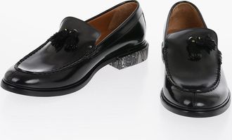 Off-white Leather Tassel Loafers with marble-effect sole Off-White