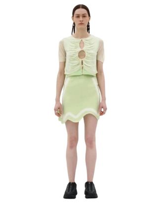 Ph5 Katie Wavy Mini Skirt In Mint Julep