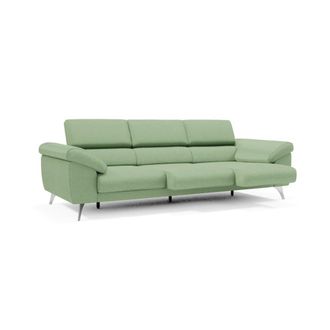 Divani.Store Sof&aacute; con 3 asientos reposabrazos con arc&oacute;n 265 cm verde menta