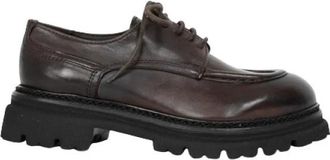 J.P. David Leren veterschoen met profielzool - Dames - Veterschoenen - Bruin - 39 EU - Leer - Schoenen