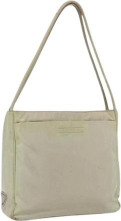 Prada Pre-owned Shoulder Bags, female, Beige, Size: ONE SIZE Pre-owned Nylon Shoulder Bag
