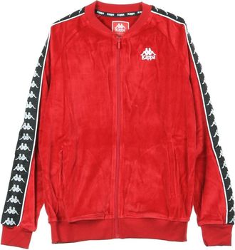 Kappa Heren Track Jacket Rood/Zwart/Wit - Heren - Vesten met rits - Rood - S - Hoodies & sweatvesten