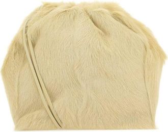 Jil Sander Light Yellow Fur Dumpling Bucket Bag