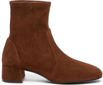 Stuart Weitzman Maeve Bootie - Dames - Laarzen met Hak - Bruin - 38 1/2 EU - Schoenen