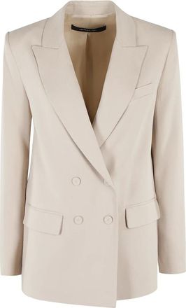 Federica Tosi Blazers, female, Beige, Size: S Viscose Dress Elegant Style