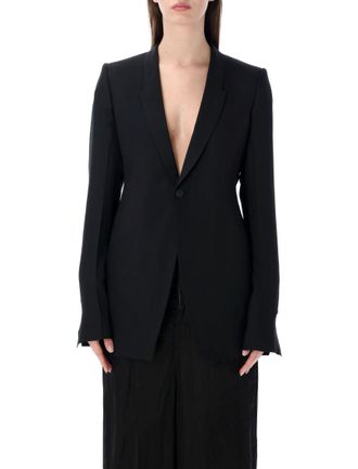 Rick Owens Black Single Breasted Slim Fit Blazer