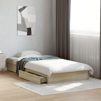 vidaXL Cama Con Cajones Madera Ingenier&iacute;a Roble Sonoma 90x190 Cm Vidaxl