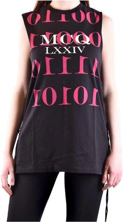 Alexander McQueen Mouwloze Top met MCQ Logo - Dames - Tops zonder mouwen - Zwart - M - Tops