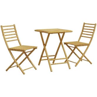 vidaXL Juego De Mesa Y Sillas De Jard&iacute;n 3 Piezas Bamb&uacute; Vidaxl