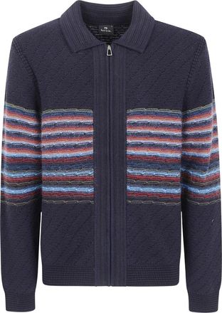 Paul Smith Cardigan Zip Thru - Heren - Vesten - Blauw - S - Truien & Vesten