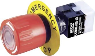Deca Deca Ada16e6-r11-a1kr Interruptor De Parada De Emergencia Rojo