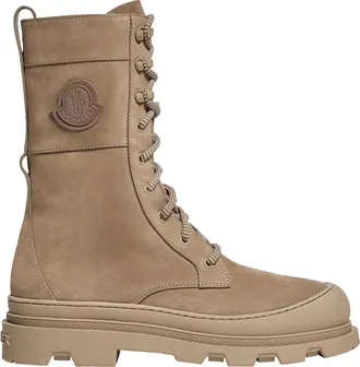 Moncler Moncler Vera High Nubuck Lace-up Boots, Women, Green, Size: 37,5