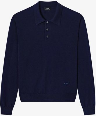 A.P.C. Polo Riou - Heren - Ronde hals truien - Blauw - L - Truien & Vesten