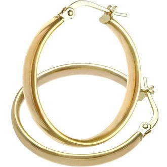 Diamant L'éternel 9ct geelgouden Dome Tube fijne oorringen met een diameter van 15 mm