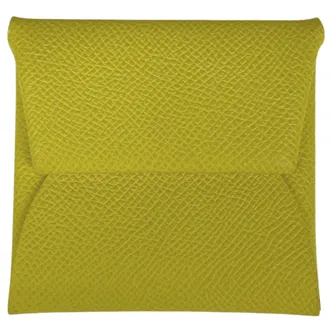 Herm&egrave;s Bastia Soufre Yellow Epsom Leather Coin Purse/Coin Case (Pre-Owned)