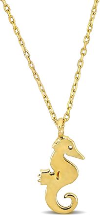 Mimi & Max Seahorse Pendant with Chain in 14k Yellow Gold - 17 in
