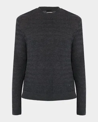 Emporio Armani Men & apos;s Tonal Jacquard Slim-Fit Crewneck Sweater