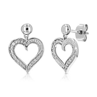 Vir Jewels 1/20 cttw Lab Grown Diamond Dangle Earrings in Sterling Silver With Push Backs For Women