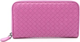 Bottega Veneta Purple Leather Long Wallet (Bi-Fold) (Pre-Owned)