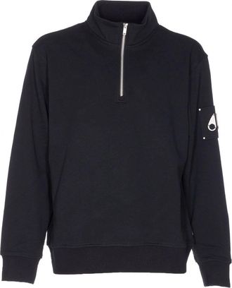 Moose Knuckles HARTSFIELD 1/4 ZIP SWEATSHIRT Size: L, colour: BLACK
