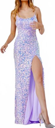Jovani Shimmering Sequin Gown In Lilac