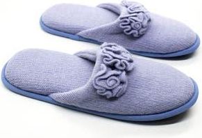 Portolano Flower Trim Cashmere Scuff Slipper in Periwinkle at Nordstrom Rack, Size X-Large