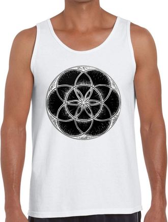 Generic Sacred Geometry Seed of Life Mens Tank T-Shirt Medium White