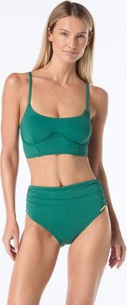 Vince Camuto Corset Bra Swim Top in Juniper at Nordstrom, Size X-Small