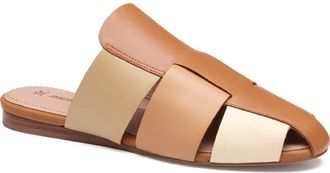 Johnston & Murphy Claire Leather Fisherman Mule Sandal in Tan Multi Nappa Leather at Nordstrom, Size 9.5