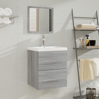 Berkfield Home Sink Cabinet with Built-in Basin Grey Sonoma Engineered Wood