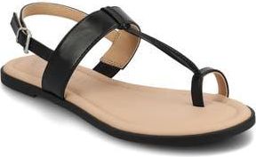 Journee Collection Gerra Toe Loop Sandal in Black at Nordstrom Rack, Size 9.5