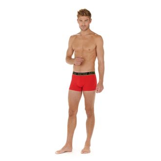 HOM Mens Boxers Ivano Briefs, Lot de 2: Noir uni + Rouge uni, M
