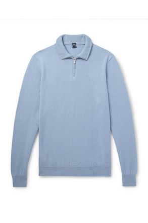 Fedeli Favonio Slim-Fit Cashmere Half-Zip Sweater