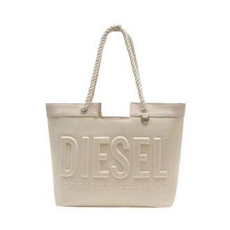 Diesel Shoulder Bags, female, White, Size: ONE SIZE 3D Shopper Bag