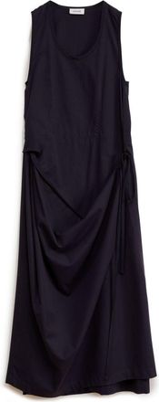 Christophe Lemaire sleeveless cotton wrap dress - women - Cotton/Cotton - 42 - Black