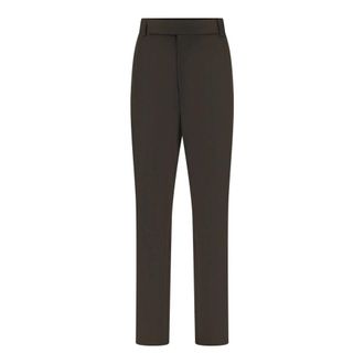 Saint Laurent Pantalones Tapered en Franela de Lana Cepillada - Trousers - Hombre - Negro - S