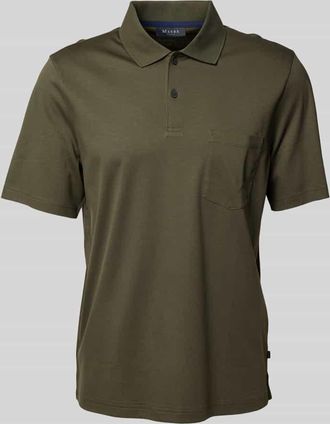 Maerz MAERZ Muenchen Slim Fit Poloshirt mit Brusttasche in Oliv, Größe 48