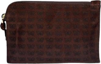 Bottega Veneta Pre-owned Leren Clutch - Dames - Vintage Clutch - Bruin - ONE Size - Leer - Vintage