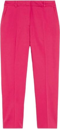 Max Mara Gin&eacute;c&eacute;o Cropped Broek - Dames - Vrijetijds broeken - Roze - 2XS - Katoen - Broeken