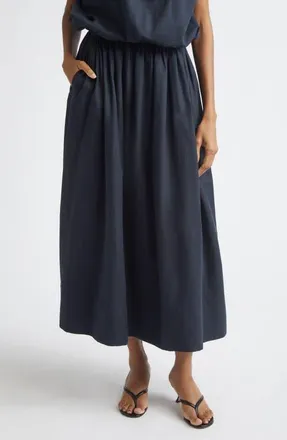 Toccin Imogen Linen & Cotton Skirt in Washed Jet at Nordstrom, Size Xx-Small