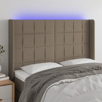 vidaXL Cabecero Con Led De Tela Gris Taupe 147x16x118/128 Cm Vidaxl