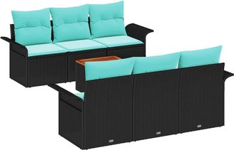 vidaXL Vidaxl Conjunto De Sof&aacute;s De Jard&iacute;n 7 Uds. 6-n&uacute;mero De Plazas