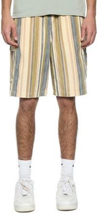 Round Two EZ Stripe Cotton Corduroy Shorts in Khaki Blue Stripe at Nordstrom Rack, Size 30