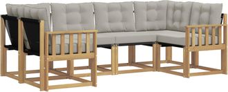 vidaXL Conjunto De Sof&aacute;s De Exterior 6 Uds. Blanco Y Gris Claro Vidaxl