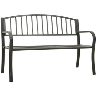 vidaXL Panca da Giardino Grigia 120 cm Acciaio vidaXL