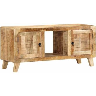 vidaXL Vidaxl - Mueble De Tv Madera Maciza De Mango Rugosa 105x46x32 Cm